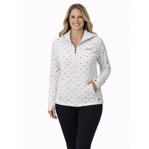 BURTON Polka Dot Fleece Lined Zip Hoodie Jacket Medium Snowboard Ski